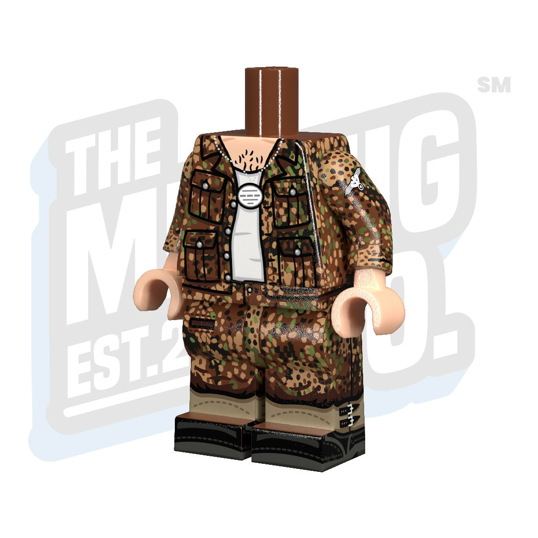 Custom Printed Lego - German Pea Dot44 Body (Open Shirt) - The Minifig Co.