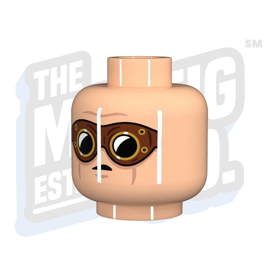 Custom Printed Lego - DAK Head (Lt. Flesh) - The Minifig Co.