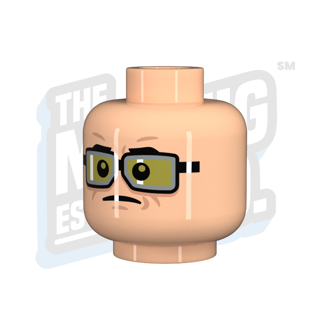 Custom Printed Lego - Tank Driver Head (Lt. Flesh) - The Minifig Co.