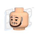 Custom Printed Lego - Tired Chinstrap Head (Lt. Flesh) - The Minifig Co.