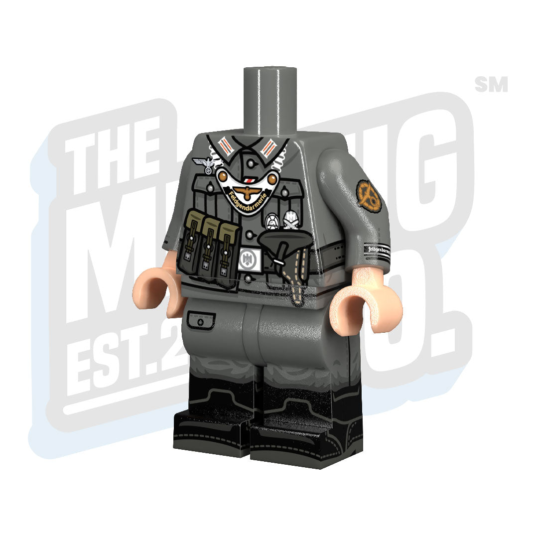 Custom Printed Lego - German M40 Body (Field Police) - The Minifig Co.