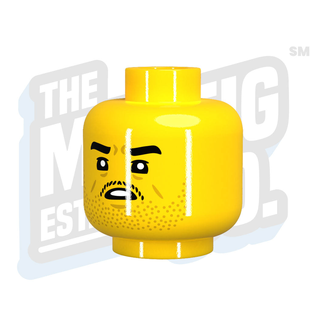 Custom Printed Lego - Private Mellish Head (Yellow) - The Minifig Co.