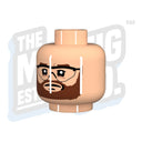 Custom Printed Lego - Mercenary Head #02 (Lt. Flesh) - The Minifig Co.