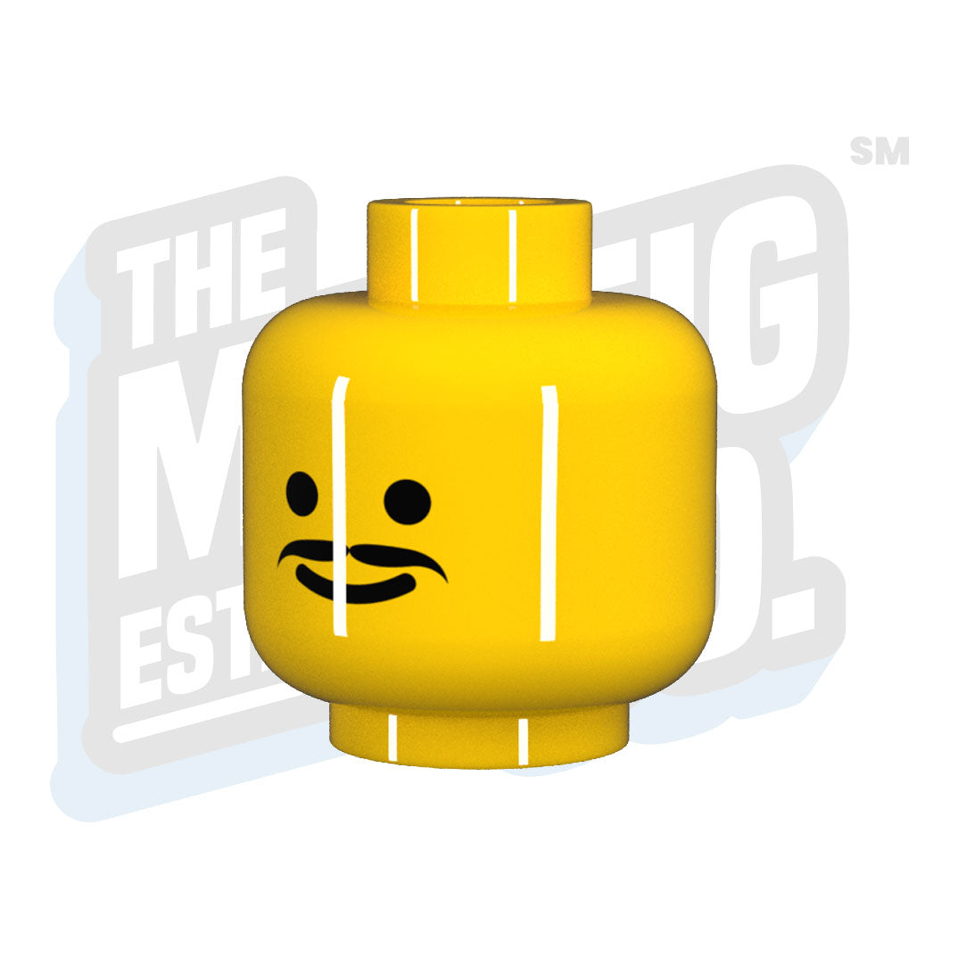Custom Printed Lego - Mustache Head - The Minifig Co.