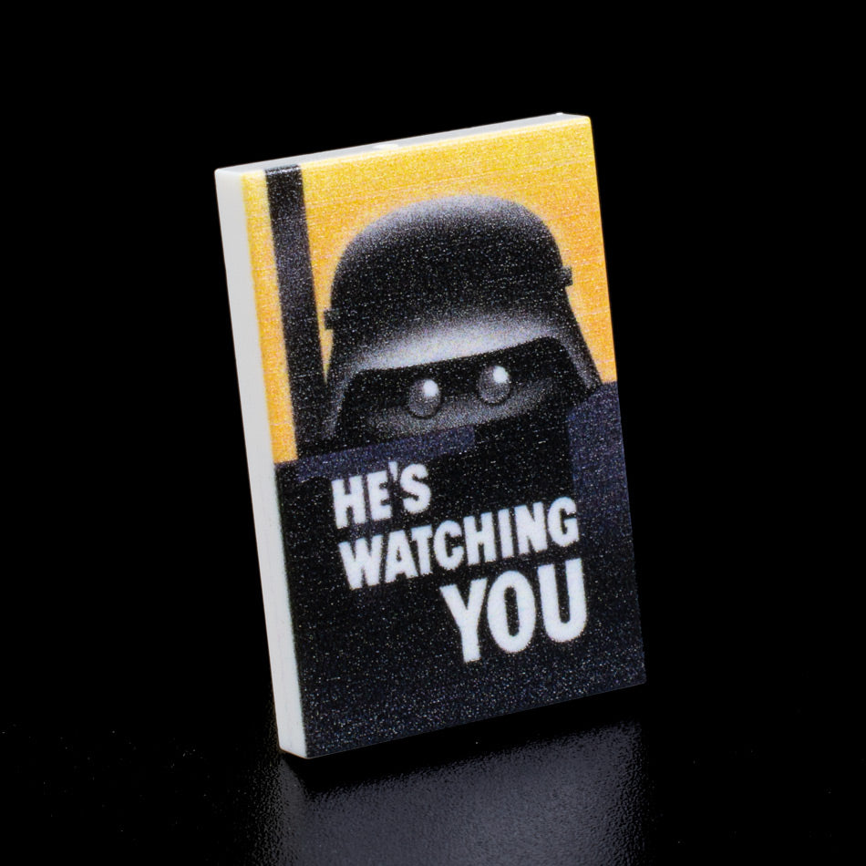 Custom Printed Lego - He's Watching You Poster Tile - The Minifig Co.