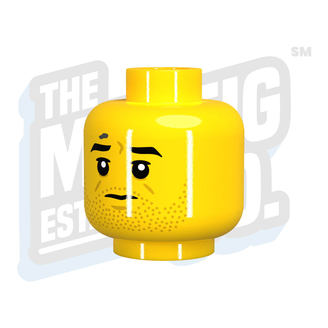 Custom Printed Lego - Private Reiben Head (Yellow) - The Minifig Co.