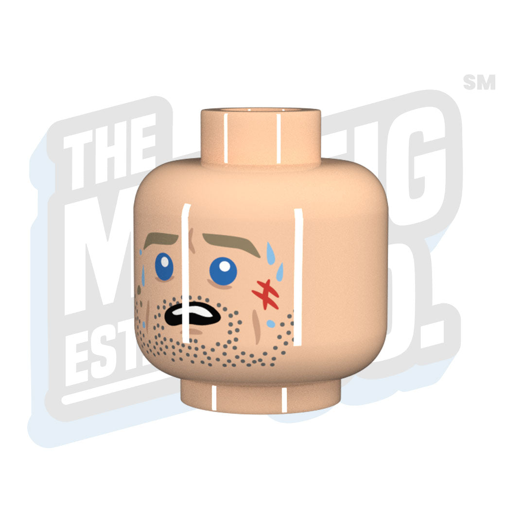 Stressed Out Head (Lt. Flesh) - The Minifig Co.