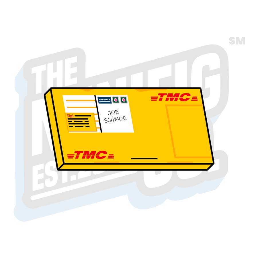 TMC Express Mailer Tile (2x4) - The Minifig Co.