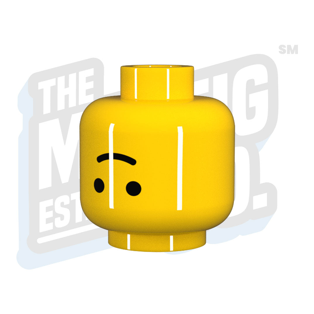 Custom Printed Lego - Upside Down Smiley Head - The Minifig Co.
