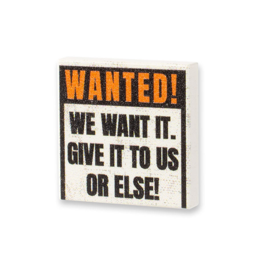 Custom Printed Lego - WANTED Tile - The Minifig Co.